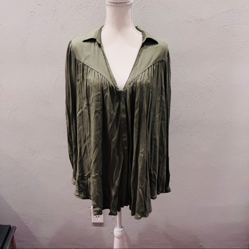 Free People Pleated Swing Top